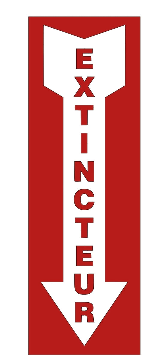 flèche pour extincteur 4¨x 18¨